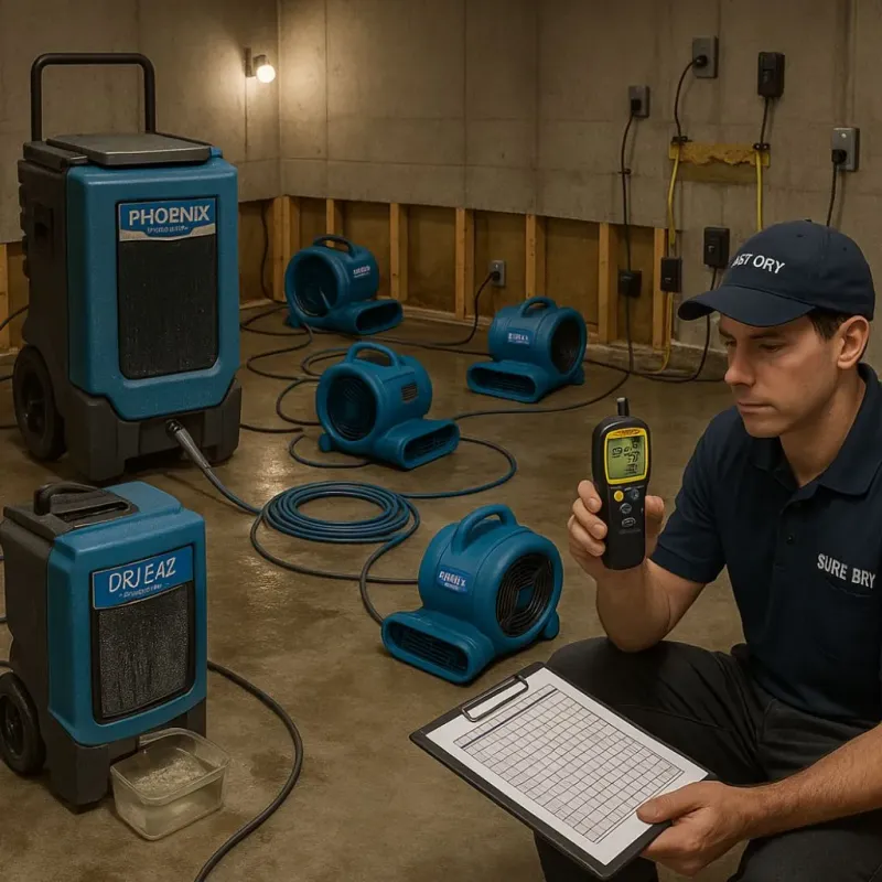 Structural Drying and Dehumidification process in Galena Park, TX